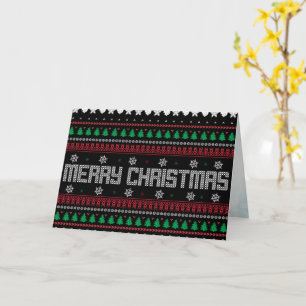 Funny Ugly  Merry Christmas pattern Card