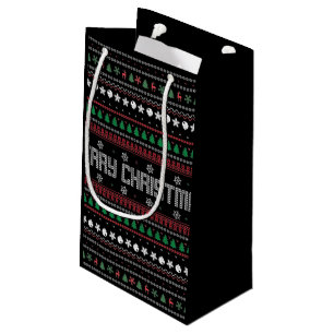 Funny Ugly  Merry Christmas pattern Small Gift Bag