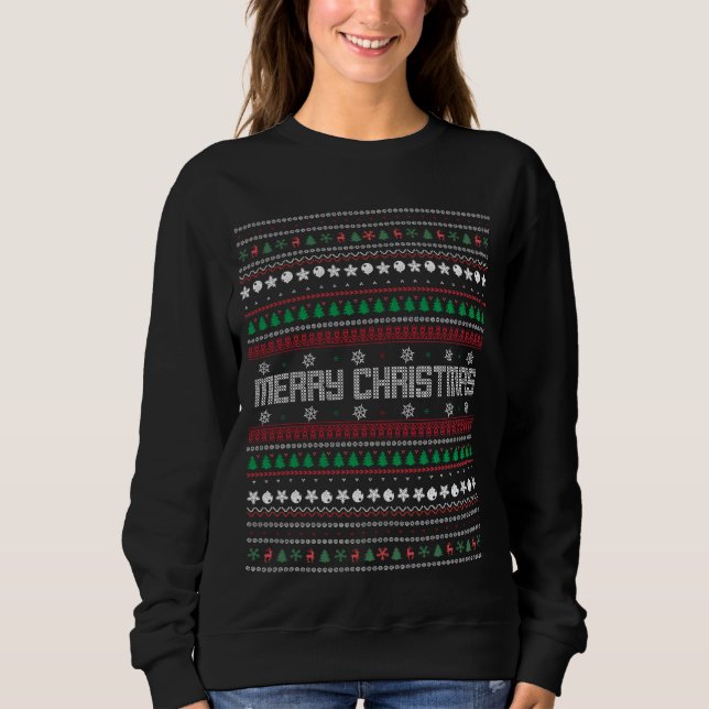 Funny Ugly  Merry Christmas pattern Sweatshirt (Front)