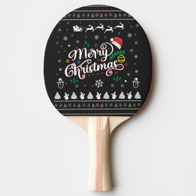 Funny Ugly  Merry Christmas Ping Pong Paddle (Front)
