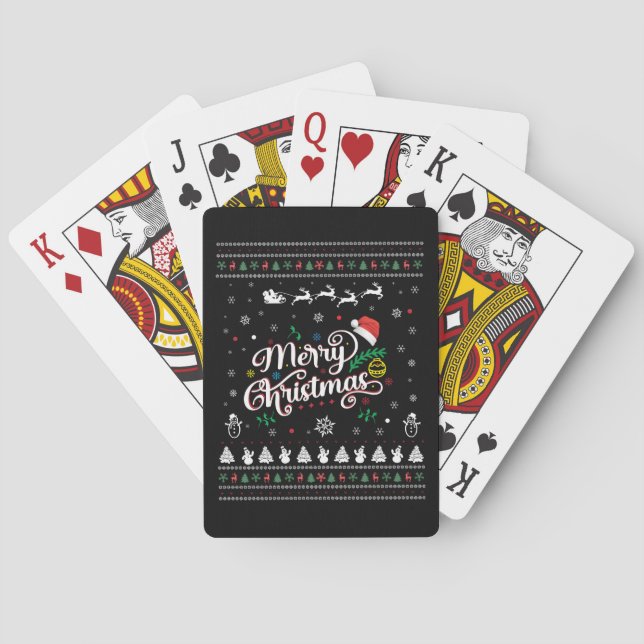 Funny Ugly  Merry Christmas Playing Cards (Back)