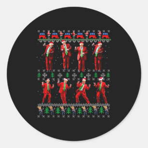 Funny Ugly Santa Trump Dance Style Gifts Trumpmas Classic Round Sticker