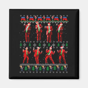 Funny Ugly Santa Trump Dance Style Gifts Trumpmas Magnet