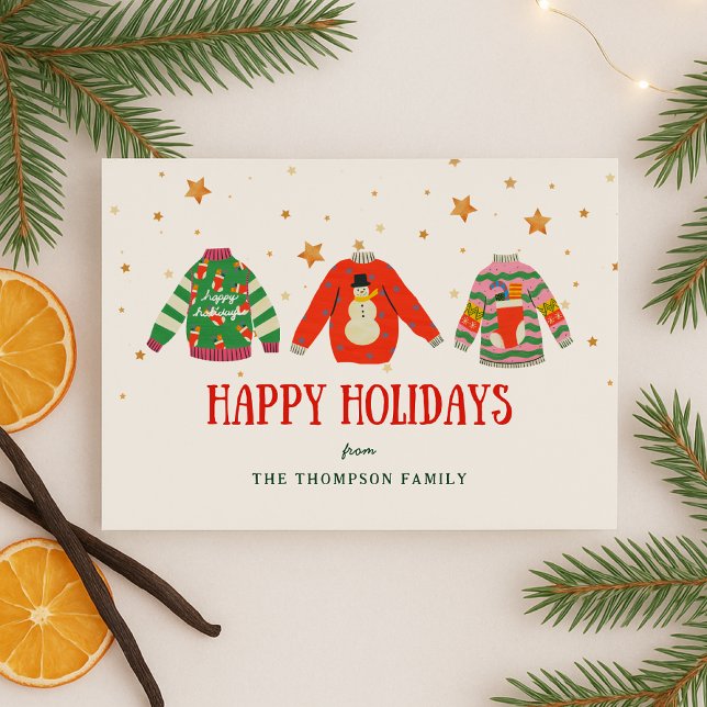 Funny Ugly Sweater Christmas Holiday card (Creator Uploaded)