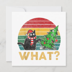Funny Ugly Sweater Christmas Shirt Naughty Cat San Invitation