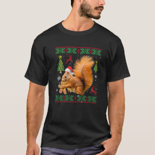 Funny Ugly Sweater Christmas Squirrel Eating Bread