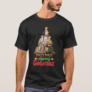 Funny Ugly Sweater Christmas Tree Cat Lights Santa