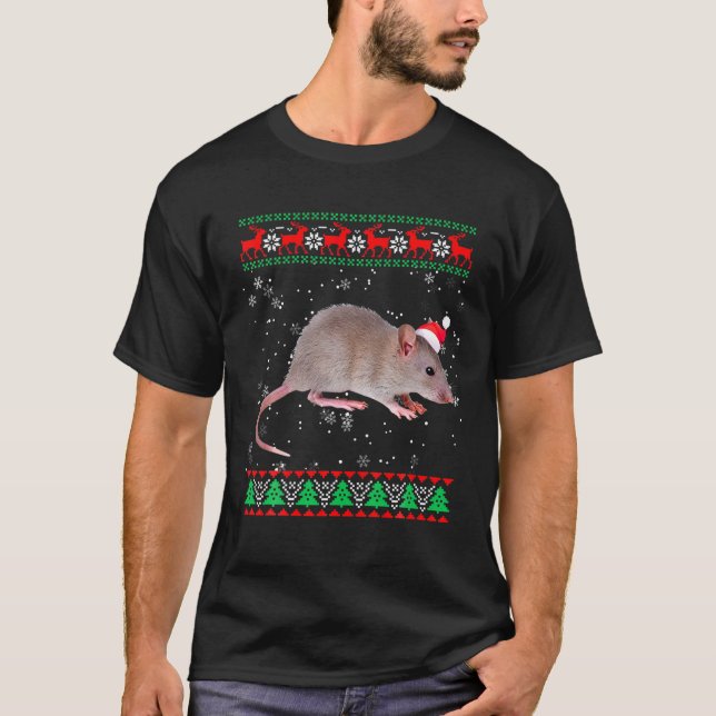 Funny Ugly Sweater Xmas Animals Christmas Rat Love (Front)