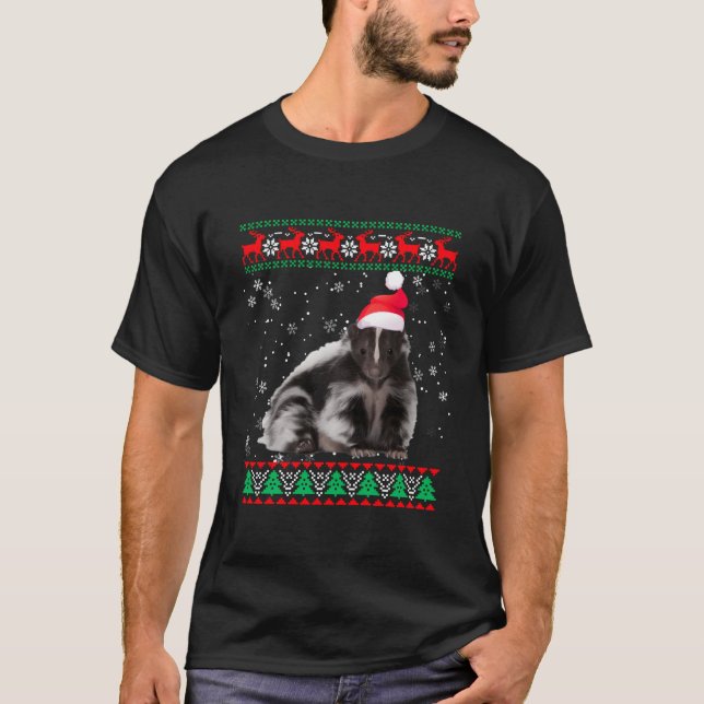 Funny Ugly Sweater Xmas Animals Christmas Skunk Lo (Front)