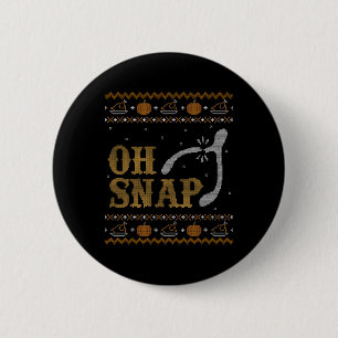 Funny Ugly Thanksgiving Sweater Shirt Oh Snap Wish 6 Cm Round Badge