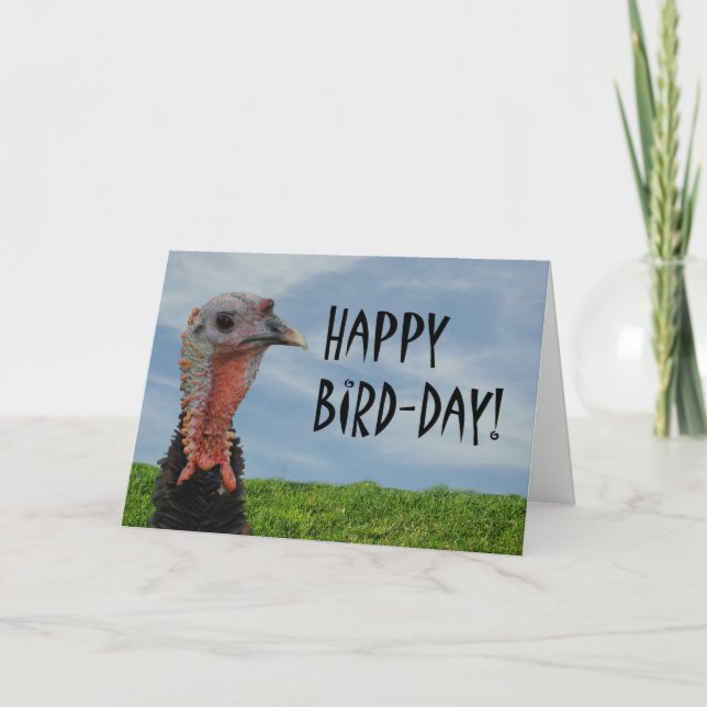 Funny Ugly Turkey Happy Thanksgiving Birthday Card (Front)