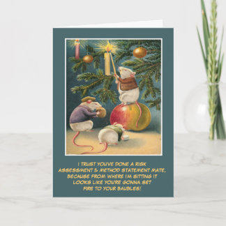 Funny UK health and safety Christmas Holiday Card