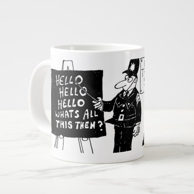 Funny UK Police Training School Large Coffee Mug (Front Left)