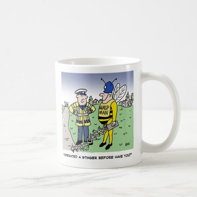 Funny UK Traffic Police Cartoon Coffee Mug (Right)