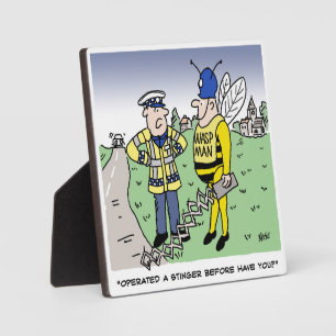 Funny UK Traffic Police Cartoon Plaque