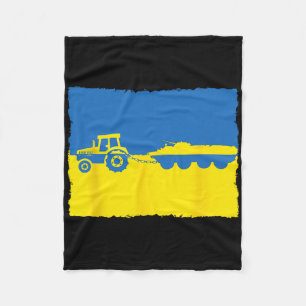 Funny Ukraine Farmer Tractor Steals A Russian Tank Fleece Blanket