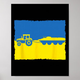 Funny Ukraine Farmer Tractor Steals A Russian Tank Poster