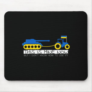 Funny Ukrainian Farmer Pulling A Tank With Tractor Mouse Mat