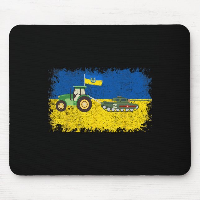 Funny Ukrainian Farmer Steals Tank Meme I Stand Wi Mouse Mat (Front)