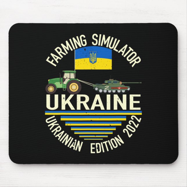 Funny Ukrainian Farmer Steals Tank Meme I Stand Wi Mouse Mat (Front)