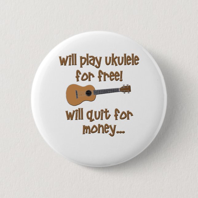 Funny Ukulele 6 Cm Round Badge (Front)