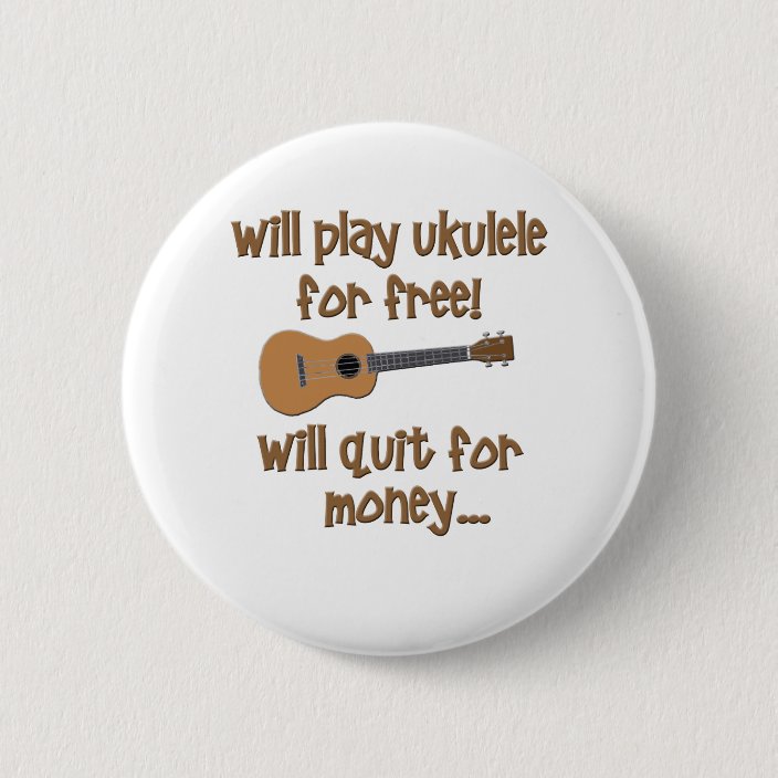 Funny Ukulele 6 Cm Round Badge Zazzle.co.uk