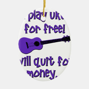 Funny Ukulele Ceramic Tree Decoration