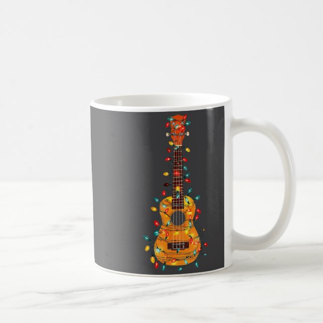 Funny Ukulele Christmas Graphics Lights Lover Play Coffee Mug (Right)