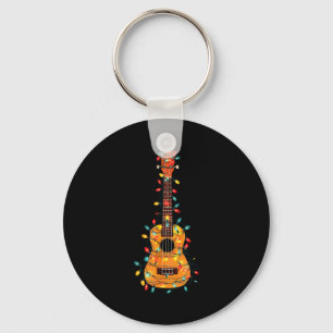 Funny Ukulele Christmas Graphics Lights Lover Play Key Ring