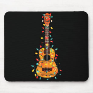 Funny Ukulele Christmas Graphics Lights Lover Play Mouse Mat