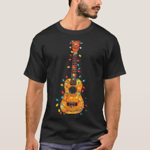 Funny Ukulele Christmas Graphics Lights Lover Play T-Shirt