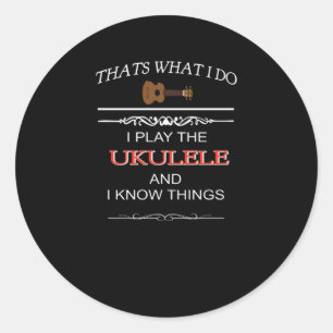 Funny Ukulele Gift Classic Round Sticker