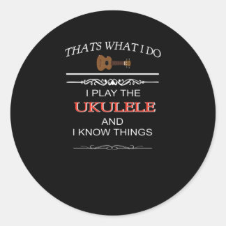 Funny Ukulele Gift Classic Round Sticker