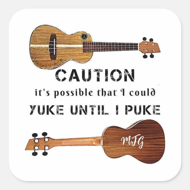 Funny Ukulele Musician Humour Square Sticker (Front)