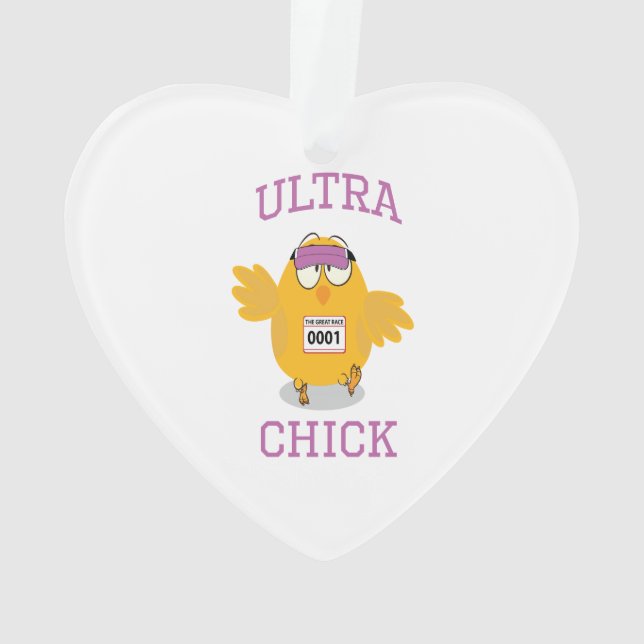 Funny Ultra Chick Runner Ornament (Back)