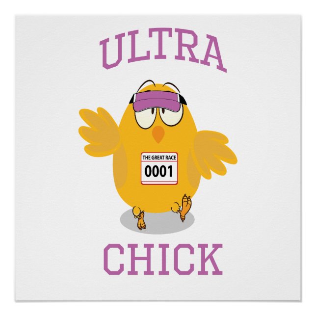Funny Ultra Chick Runner Poster (Front)