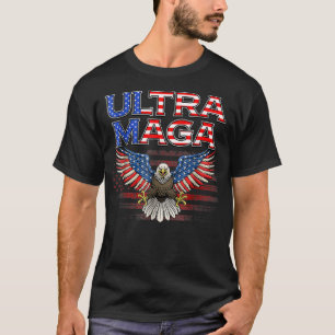 Funny Ultra Maga Vintage American Flag Ultra-Maga T-Shirt