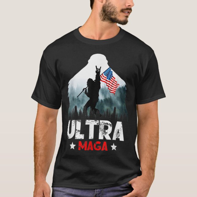 Funny Ultra Maga Vintage American Flag Ultra-Maga  T-Shirt (Front)