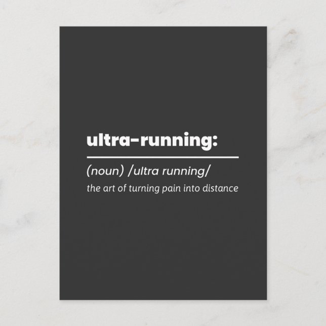 Funny ultra running definition  postcard (Front)
