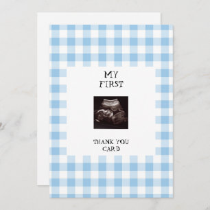 Funny Ultrasound Blue Baby Shower Thank You Invitation