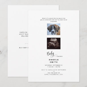 Funny Ultrasound & Dog Photo Baby Shower Invitation