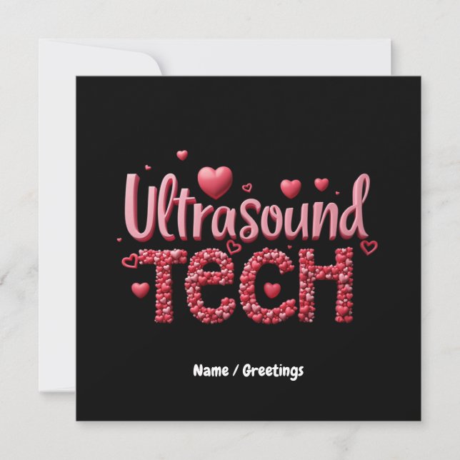 Funny Ultrasound Tech Valentine's Day Ideas  Invitation (Front)