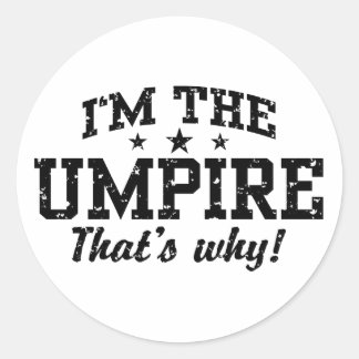 Funny Umpire Classic Round Sticker