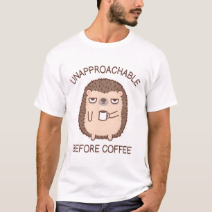 Funny Unapproachable Before Coffee Hedgehog Doodle T-Shirt