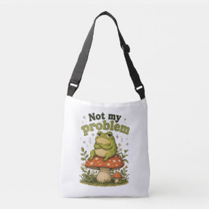Funny Unbothered Frog Cottagecore  Crossbody Bag