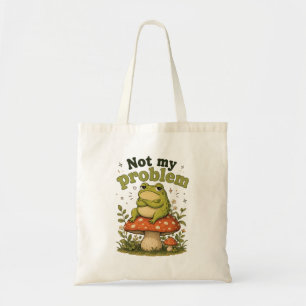 Funny Unbothered Frog Cottagecore Market Bag