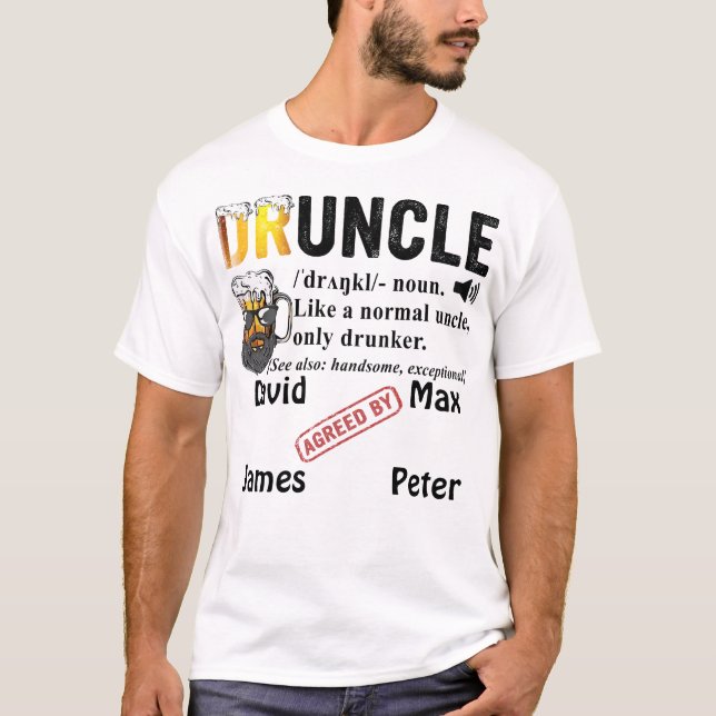 Funny Uncle Definition Levelled Up To Funcle Guncl T-Shirt (Front)