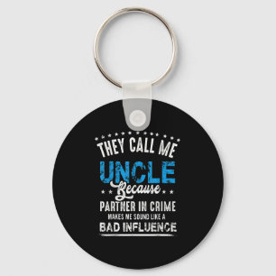 Funny Uncle Gift Shirt, Uncle Partner In Crime  Key Ring