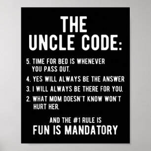 Funny Uncle Gifts By Design Tee Company Uncle Code Poster