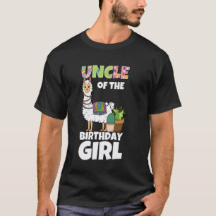 Funny Uncle Of The Birthday Girl Llama Animal Bday T-Shirt
